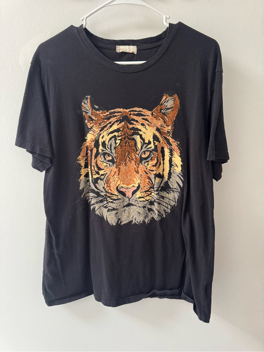 Altar'd State Black Tee with Orange Tiger Graphic